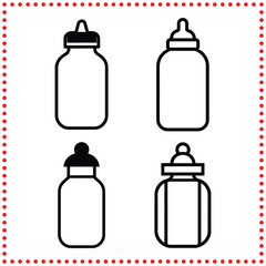 Simple Baby Bottle Vector   Perfect for Baby Merchandise, Educational Materials, and Nursery Decor