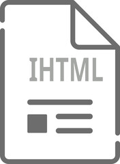 IHTML File icon minimal outline with symbols