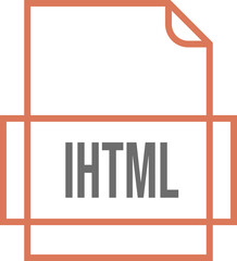 IHTML File icon thick outline sharp corners