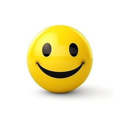 Emoji 3d  icon yellow color isolated on white background