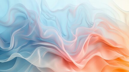Obraz premium A vibrant abstract background featuring flowing waves of blue and orange, creating a serene and dynamic visual experience.