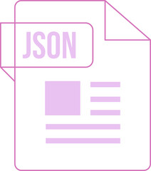 JSON icon inside transparent outline and sharp corners