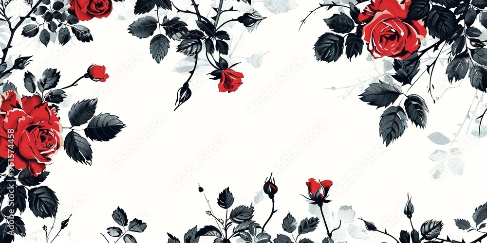 Poster background with poppies