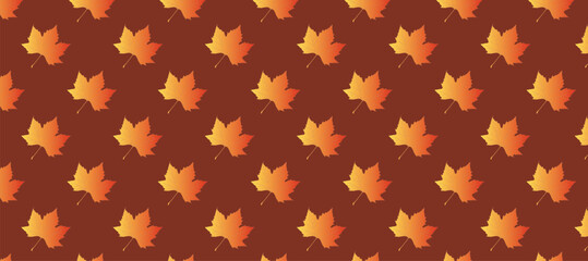 Yellow and red autumn leaves in the red background