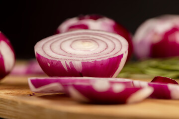 preparing red onions for cooking in dishes