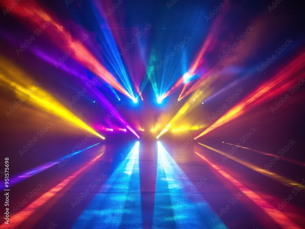 Aufkleber vibrant beams of colorful lights radiate in a dynamic display, illuminating a space with energy and 