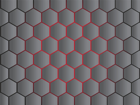 red hexagon seamless pattern Abstract hexagonal background