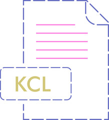 KCL File format icon rounded dashed outline