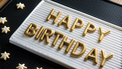 Obraz premium text with happy birthday top view
