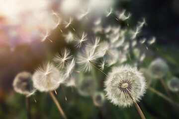 dandelion seeds in the wind