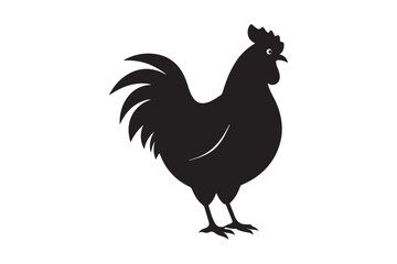 Chicken silhouette vector illustration, Chicken silhouette vector, Chicken silhouette line art