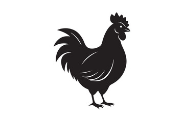 Chicken silhouette vector illustration, Chicken silhouette vector, Chicken silhouette line art