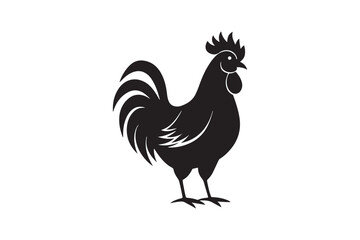 Chicken silhouette vector illustration, Chicken silhouette vector, Chicken silhouette line art