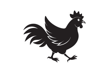 Fototapeta premium Chicken silhouette vector illustration, Chicken silhouette vector, Chicken silhouette line art