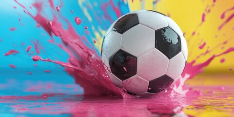 Pink painted soccer ball