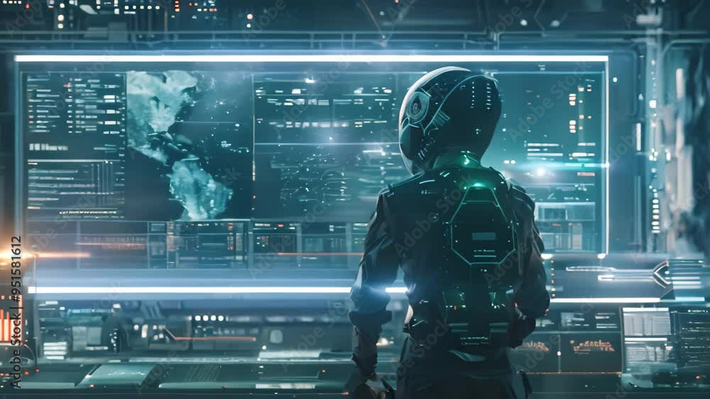 Poster a futuristic visualization of a cyber security network, showcasing the world within a digital interf