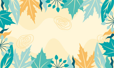 Flat abstract floral leaves background