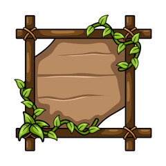 wood frame nature with leaf illustration