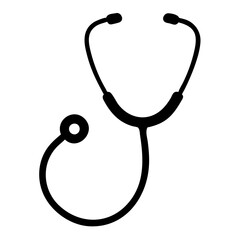 stethoscope Icon vector art illustration black color, Medical Icon vector silhouette