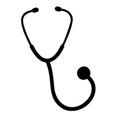 stethoscope Icon vector art illustration black color, Medical Icon vector silhouette