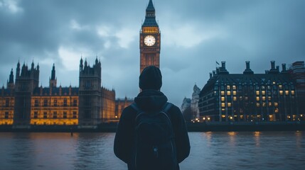 Majestic Big Ben and Houses of Parliament in Moody Twilight