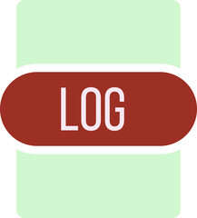 LOG File extension icon rounded and color fill