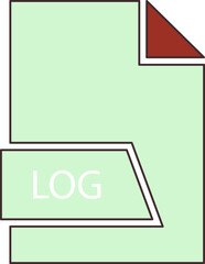 LOG File format icon in shapes 2 colors and side contour