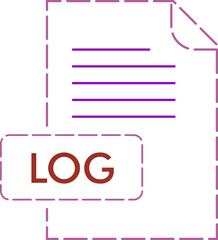 LOG File format icon rounded dashed outline