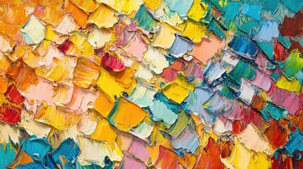 Closeup of abstract rough colorful multicolored art painting texture
