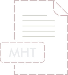 MHT File format icon rounded dashed outline