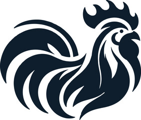 minimalism rooster mascot logo 