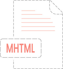 MHTML icon black rounded dashed outline