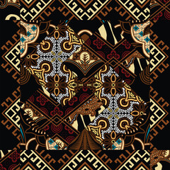 patchwork pattern with batik  geometric and handmade motifs. style pattern for textil and decoration