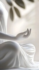 Serene Wellness Promotion with Impressionist Style Meditation Pose and Glowing Skin