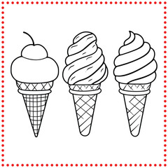 Cool Treats  Ice Cream Cone Illustration for Themes of Summer Fun, Sweetness, and Refreshment