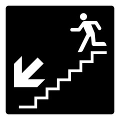 ISO emergency and first aid safety signs_evacuation route_symbol and pictogram only_black and white edition