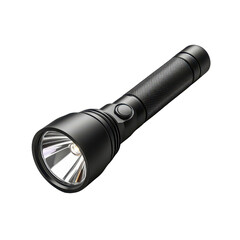 A sleek black flashlight ideal for camping, home emergencies, and outdoor adventures, providing reliable illumination anytime.
