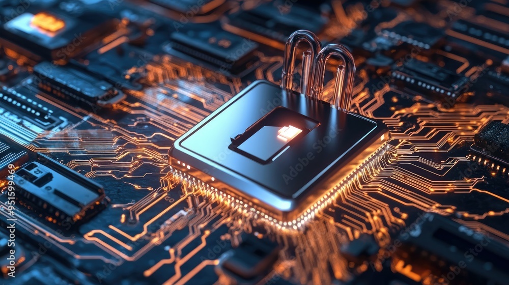 Poster cyber security and data protection, internet network security