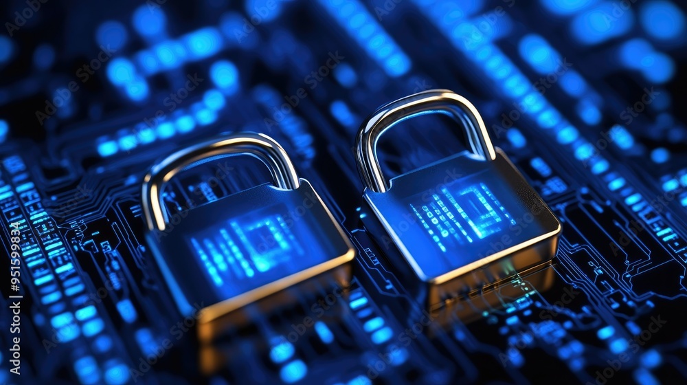 Aufkleber cyber security and data protection, internet network security