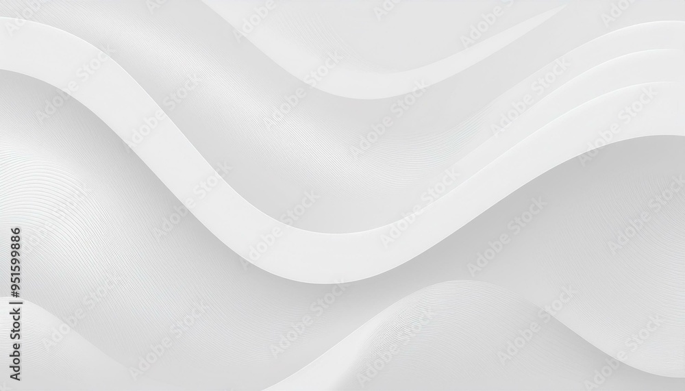 Poster white and light gray abstract paper wave luxurious background. smooth and clean modern abstract wave