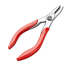Obraz premium A pair of red-handled pliers, perfect for various DIY tasks and home repair projects. Durable and easy to use for precision work.