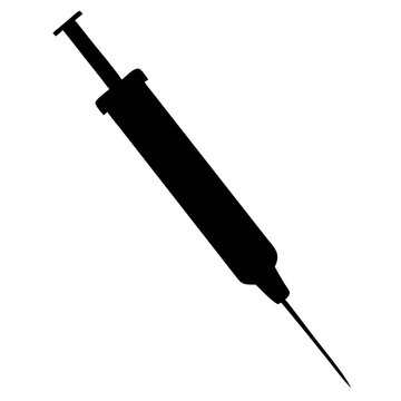 recommend clip art: medical syringe vector icon silhouette. Vaccine or injection icon. Syringe with needle, vector illustration isolated on transparent background