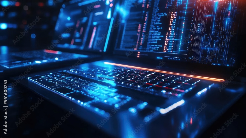 Poster cyber security and data protection, internet network security