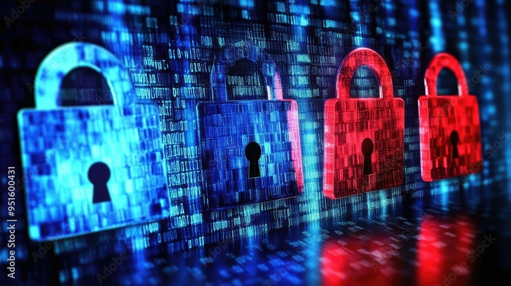 Poster cyber security and data protection, internet network security