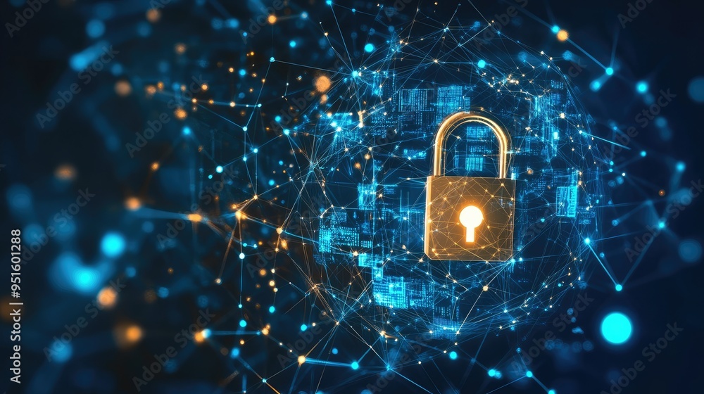 Aufkleber cyber security and data protection, internet network security