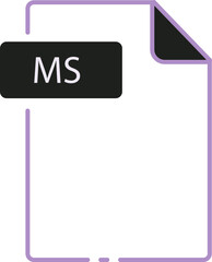 Obraz premium MS File format minimal icon outline