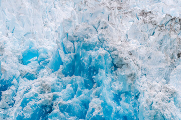 Details of sawyer glacier at the head of Tracy Arm fjord in Alaska near Juneau during summer 