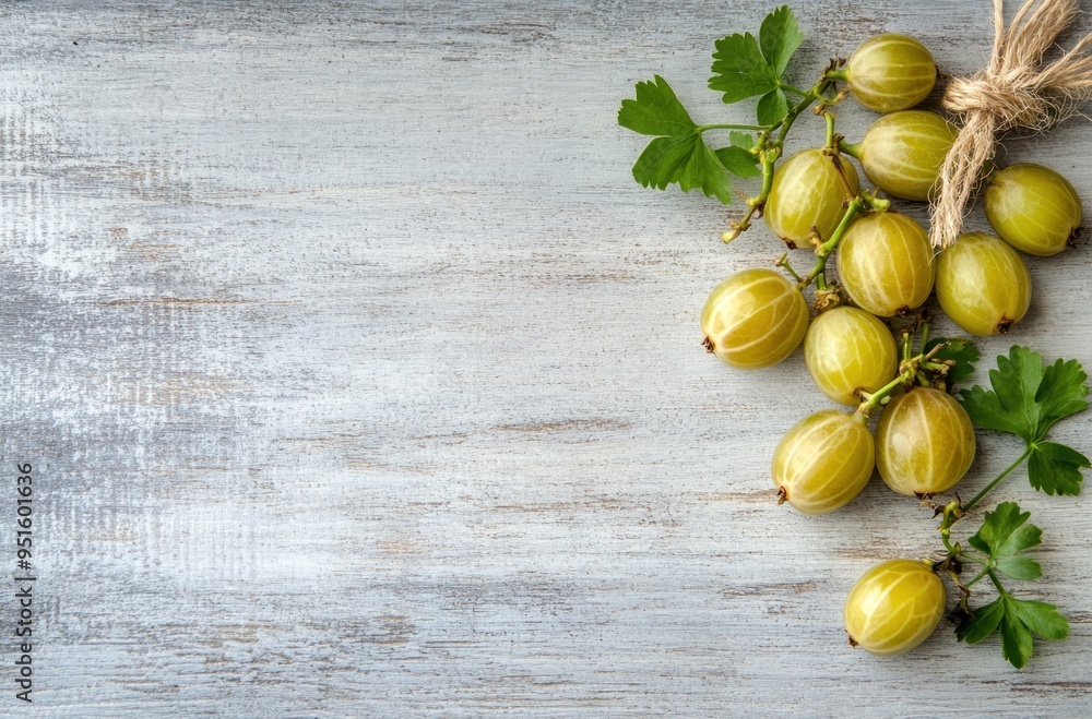 Poster Gooseberries on Wooden Surface