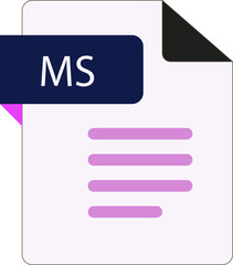 MS File icon with folded style document