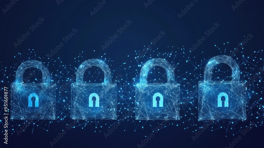 Poster cyber security and data protection, internet network security